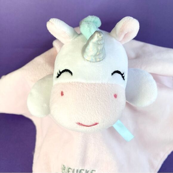 Baby Starters Unicorn Believe in Your Dreams Pink Lovey Security Blanket Satin - Picture 3 of 8